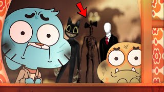 سايرن هيد وسلندرمان وكرتون كات في غامبول (قصة )|Siren Head , Slenderman and Cartoon Cat in Gumball