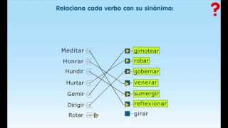 Relacionamos verbos sinónimos - Orientacion Andujar