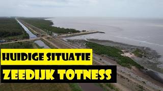 DE ZEEWERINGSDIJK bij Totness, Coronie 🇸🇷 | Bescherming tegen de oceaan | 4K Drone-beelden |