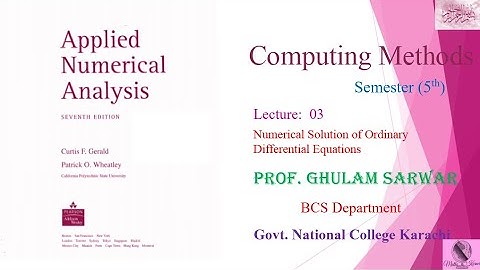 Taylor Series Method, Numerical Solution of ODE,