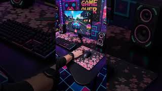 Arozzi Arena Ultrawide Curved Gaming Desk | Flower Design | Full-Surface Mouse Pad