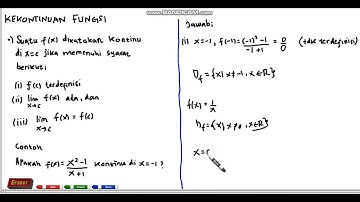 Kalkulus 1- Kekontinuan Fungsi pada Titik, Contoh, dan Pembahasan