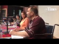 Salvador Balcorta reads a poem during a healthcare coverage forum Saturday at Centro La Fe Familiar.