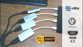 Usb Hdmi Capture Support 4 Input Camera 1080p Dengan Menggunakan Usb Hub Support Obs Vmix Wirecast