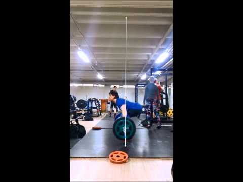 100kg snatch with slowmo and bar path