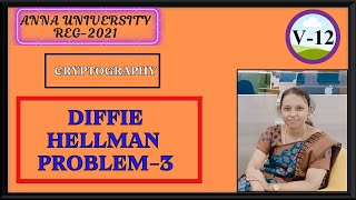 Diffie Hellman Algorithm Problem-3|Cryptography and Network Security|Anna University Regulation-2021