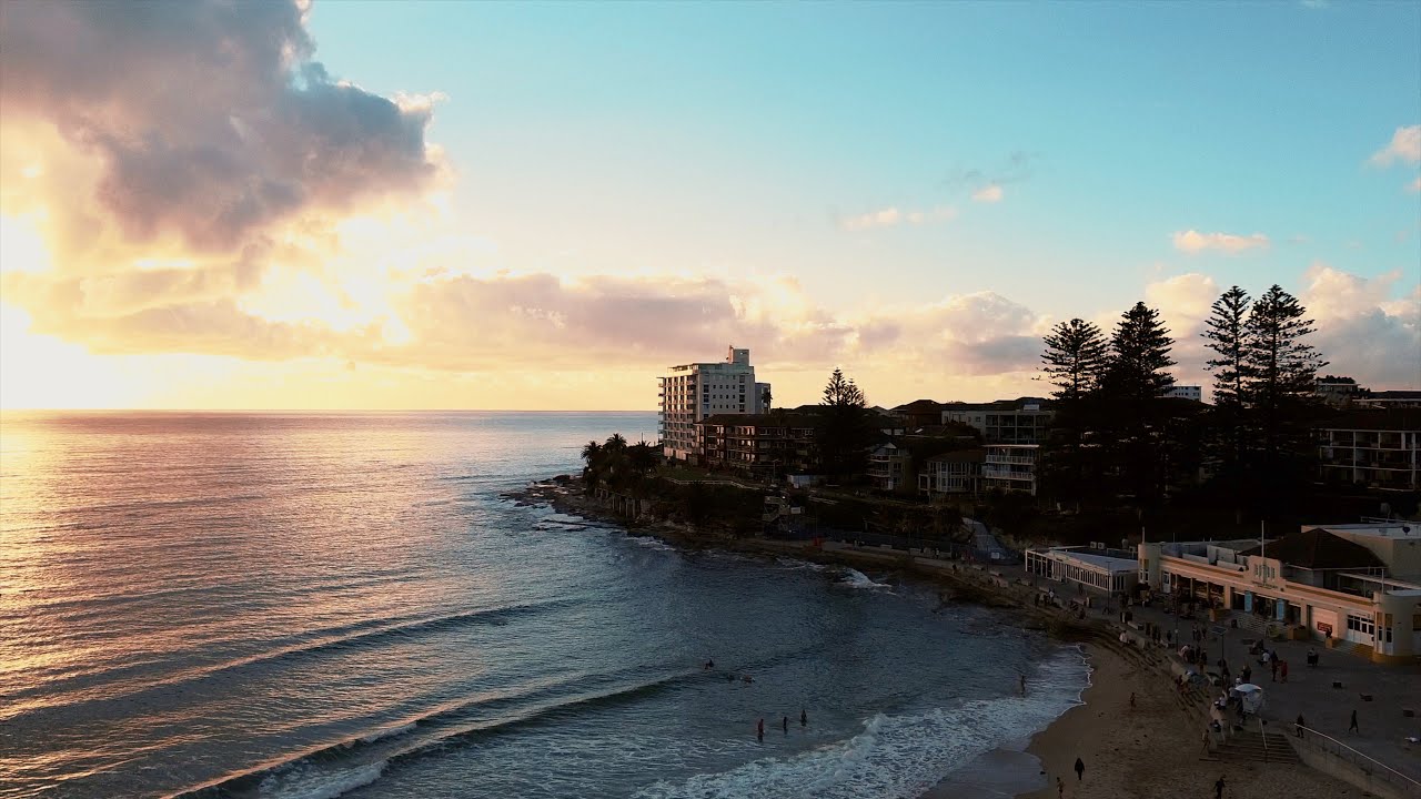 Sydney Cronulla Beach Cinematic Drone Footage 4k