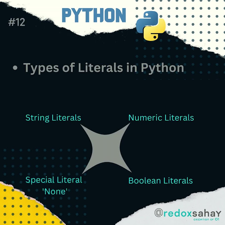 Python Literals | String Literals | Python Tutorials || - YouTube