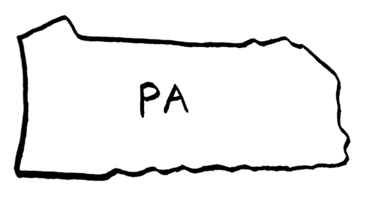 How to Draw Pennsylvania Map Outline | Easy USA State Map Drawing Tutorial | @XYZArts007
