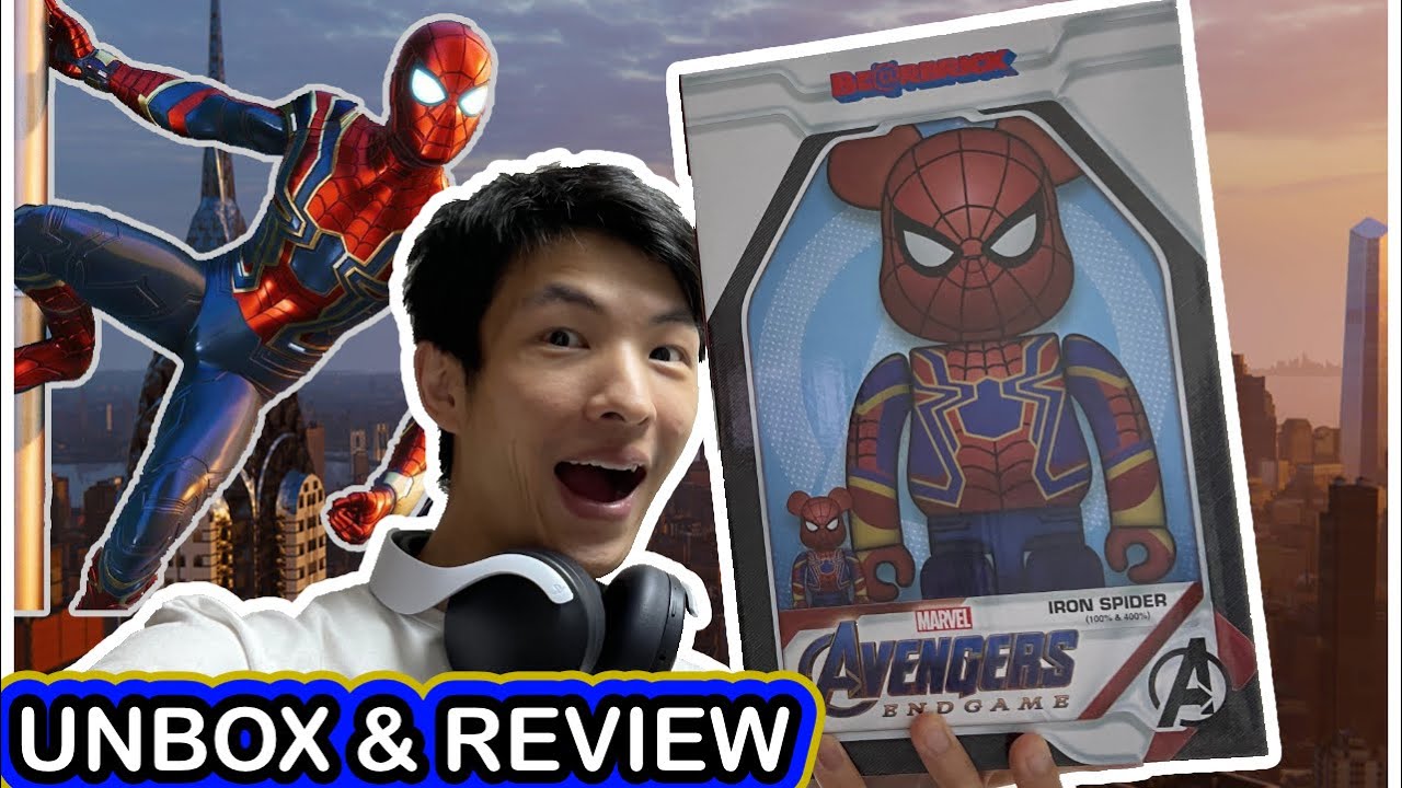 Marvel Iron Spider Spiderman Bearbrick 400% & 100% Unboxing Review Avengers  Endgame ベアブリック アイアンスパイダー