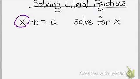 solving literal equations 1