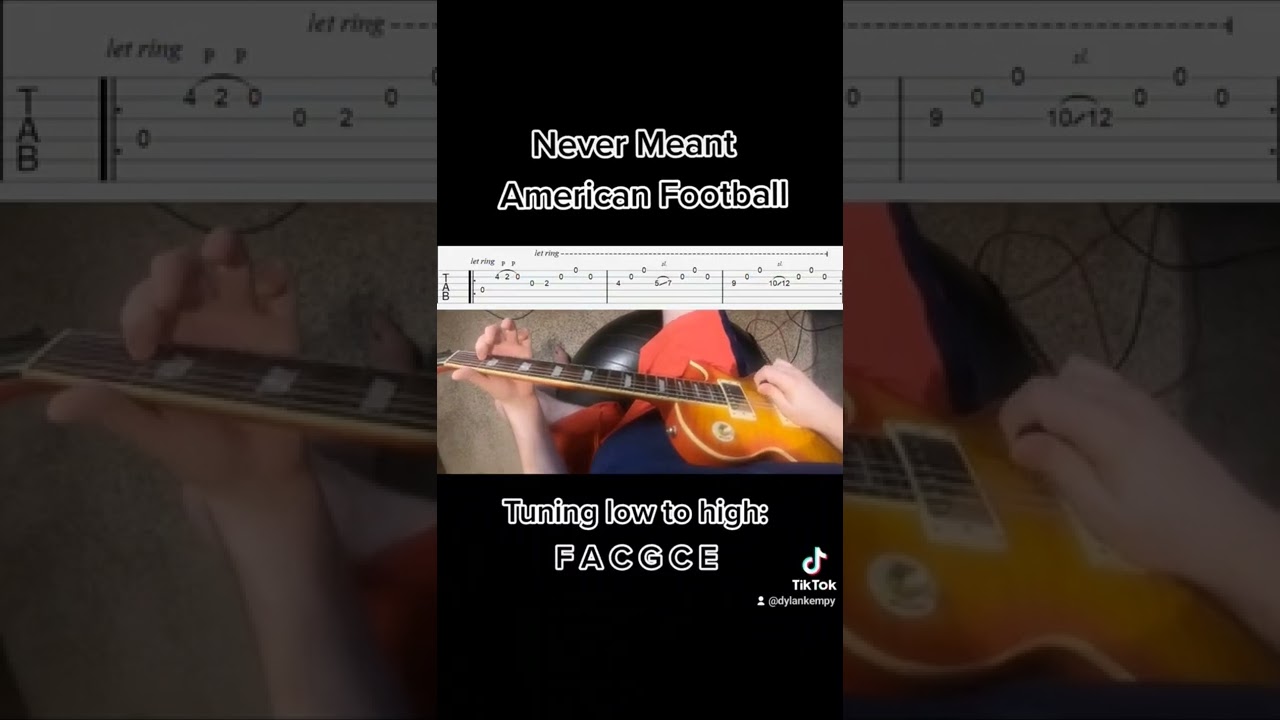 Never Meant American Football Tab YouTube