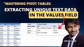 Mastering Pivot Tables: Extracting Unique Text Data in the Values Field #exceltricks