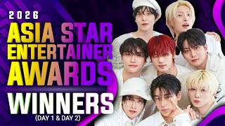 ASIA STAR ENTERTAINER AWARDS 2026 WINNERS (MUSIC) | Day 1 &amp; Day 2