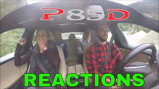 Tesla Model S P85D (700HP) Insane Launch mode  reactions #3