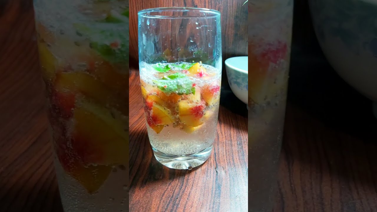 DETOX peach chia seeds lime juice summer refreshing drink 