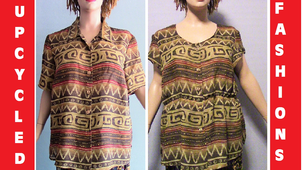 DIY Upcycled Fashions - Refashioning a Button Up Shirt - Ep. 1 - YouTube