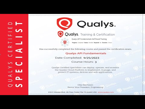 Qualys API Fundamentals Exam Live Question & Answers | Passed Application programming interface.