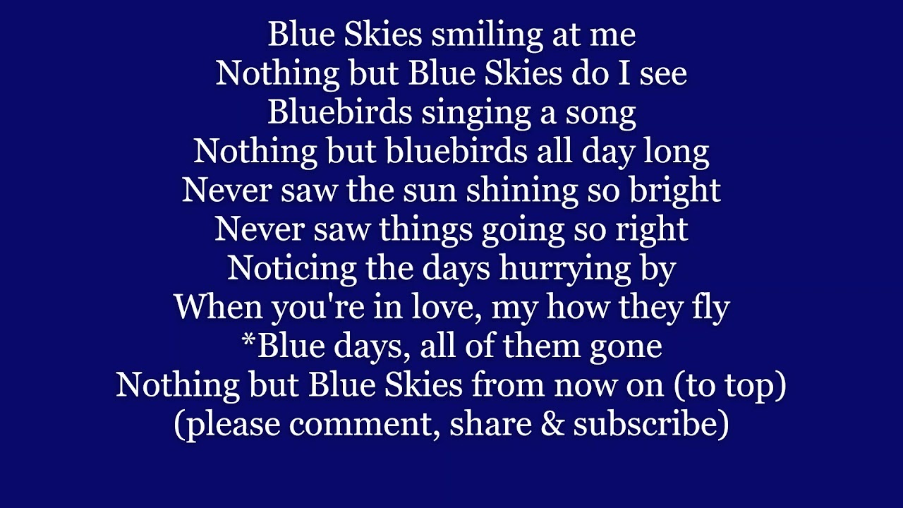 BLUE SKIES Trending IRVING BERLIN WILLIE NELSON Cover Sing Along Song Maxresdefault