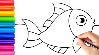 How to Draw fish | fish drawing for kids 😍