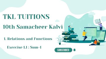 10th Samacheer Kalvi- Math Chapter 1. Relations And Functions : Ex 1.1 Sum 1