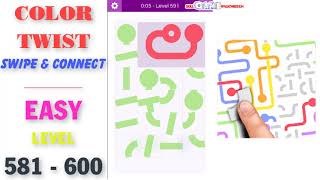 Color Twist Swipe & Connect  | EASY | Level 581 - 600 Walkthrough | SkillGameWalkthrough screenshot 5