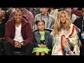 pregnant beyonce and jay z sit courtside at nba all star game with blue ivy