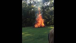 FIRE!!! 12 gauge shotgun Dragons breath blows up the pile!