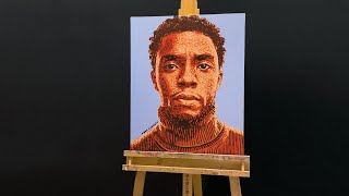 Painting Chadwick Boseman In Pop Art