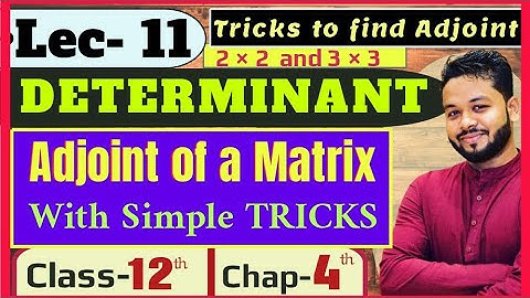 Lec- 11 | DETERMINANT | Adjoint of a Matrix | Best Shortcut Trick For 2X2 & 3×3  Matrices |Class- 12