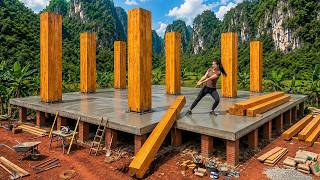 Alone, She Pulls Hundreds of Logs to Build Her Dream House in the Mountains.|by@trieuthisenh-o6k