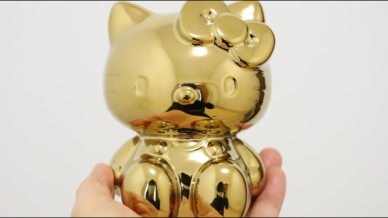 Hello Kitty ゴールドキャッシュボックス Sanrio SAN4365 Hello Kitty 50th Anniversary Money Box Gold