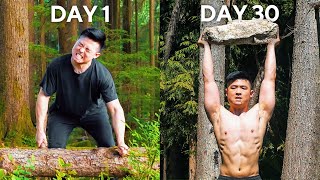 My 30 Day Body Transformation in the FOREST (Primitive Gym) by Jensen Tung 103,995 views 1 year ago 9 minutes, 31 seconds