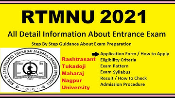 RTMNU 2021 - Notification, Dates, Application, Eligibility, Admit Card, Pattern, Syllabus, Result
