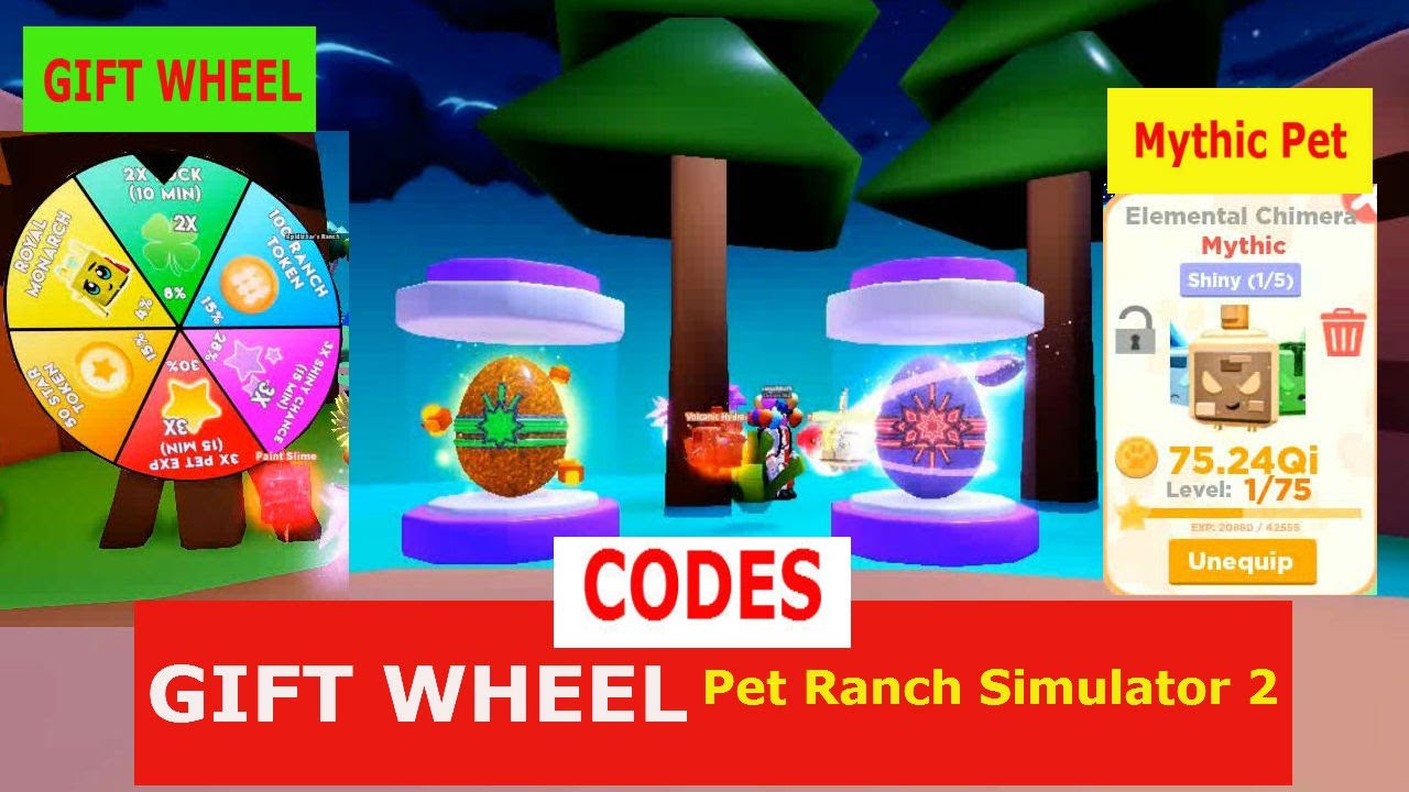 Gift Wheel And 3 Codes Pet Ranch Simulator 2 Roblox Tier 17 Egg