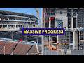 Camp Nou Major Construction | Third Tier Rising, Upper Slab Works &amp; Glass Installation Progress