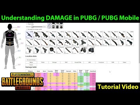 Player Unknown Battlegrounds Damage Chart