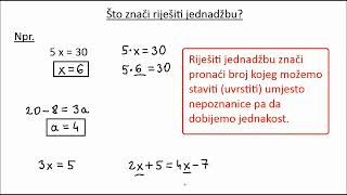 Što su: jednadžbe, linearne jednadžbe i rješenje jednadžbe