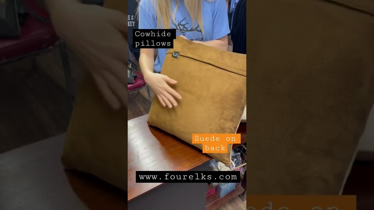 Cowhide pillow. Details and design