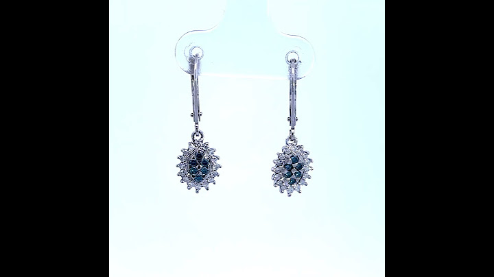 Diamant Ohrhänger Weissgold 585 14K blaue weiße Diamanten 0.25ct