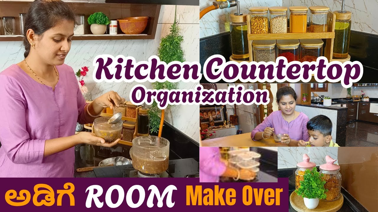 ❣️ನನ್ನ Kitchen Countertop Makeover | Ragi Soup🥣 | New Kitchen ft Nestasia