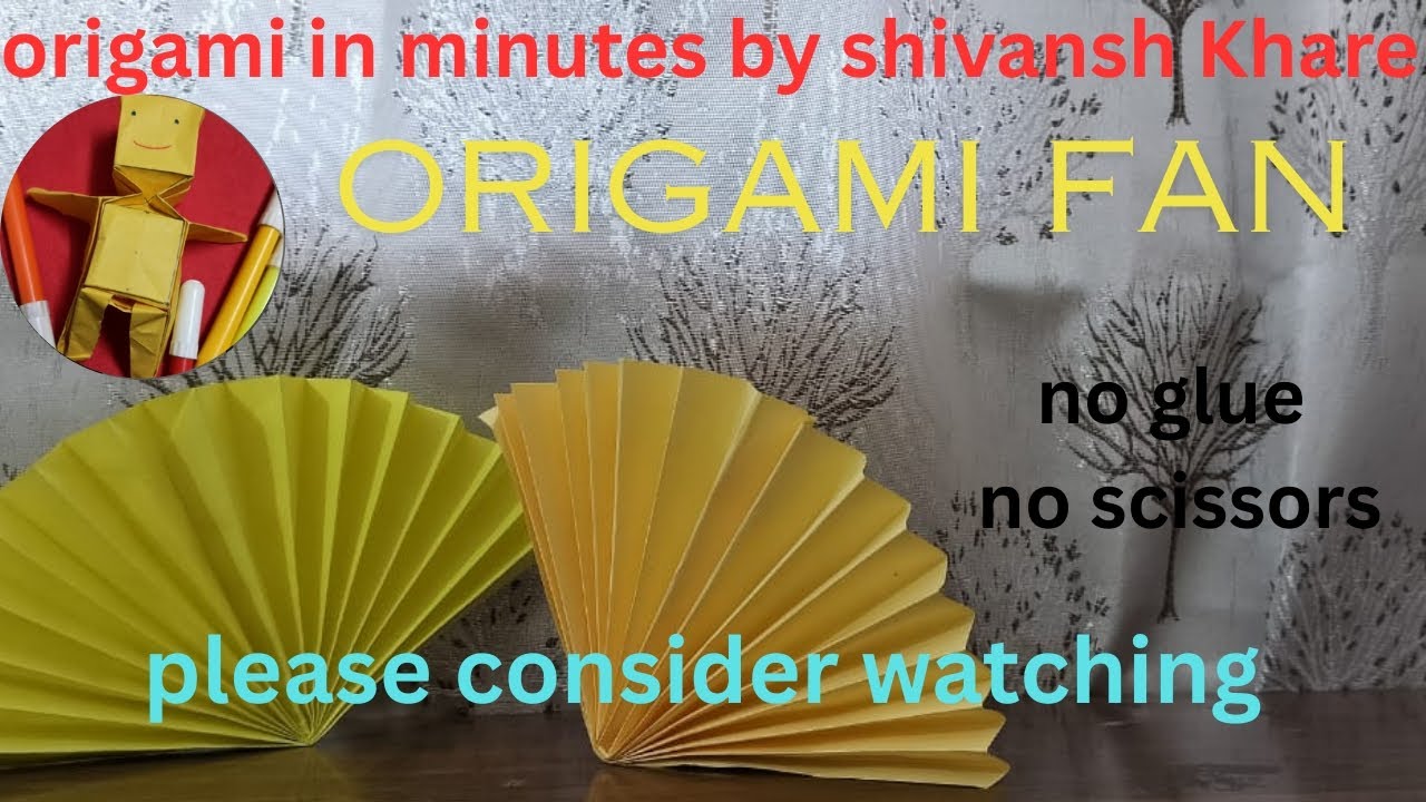 Easy origami fan. How to make an origami fan - YouTube