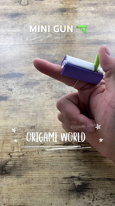 TUTORIAL KERAJINAN KERTAS MINI GUN DUNIA ORIGAMI | CARA MEMBUAT GUN MINI DARI KERTAS INSTRUKSI | MAINAN GUN DIY