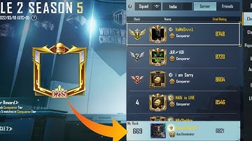 669 RANK TO SQAUD CONQUEROR IN BGMI - SAMSUNG A3,A5,A7,J2,J5, J7,S5,S6,S7,S9,A10, A20,A30,A50,A70
