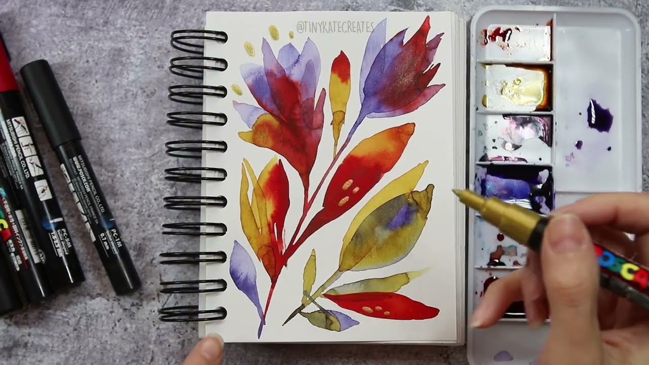 Ferris Wheel Press: The Twilight Symphony ink testing & floral painting