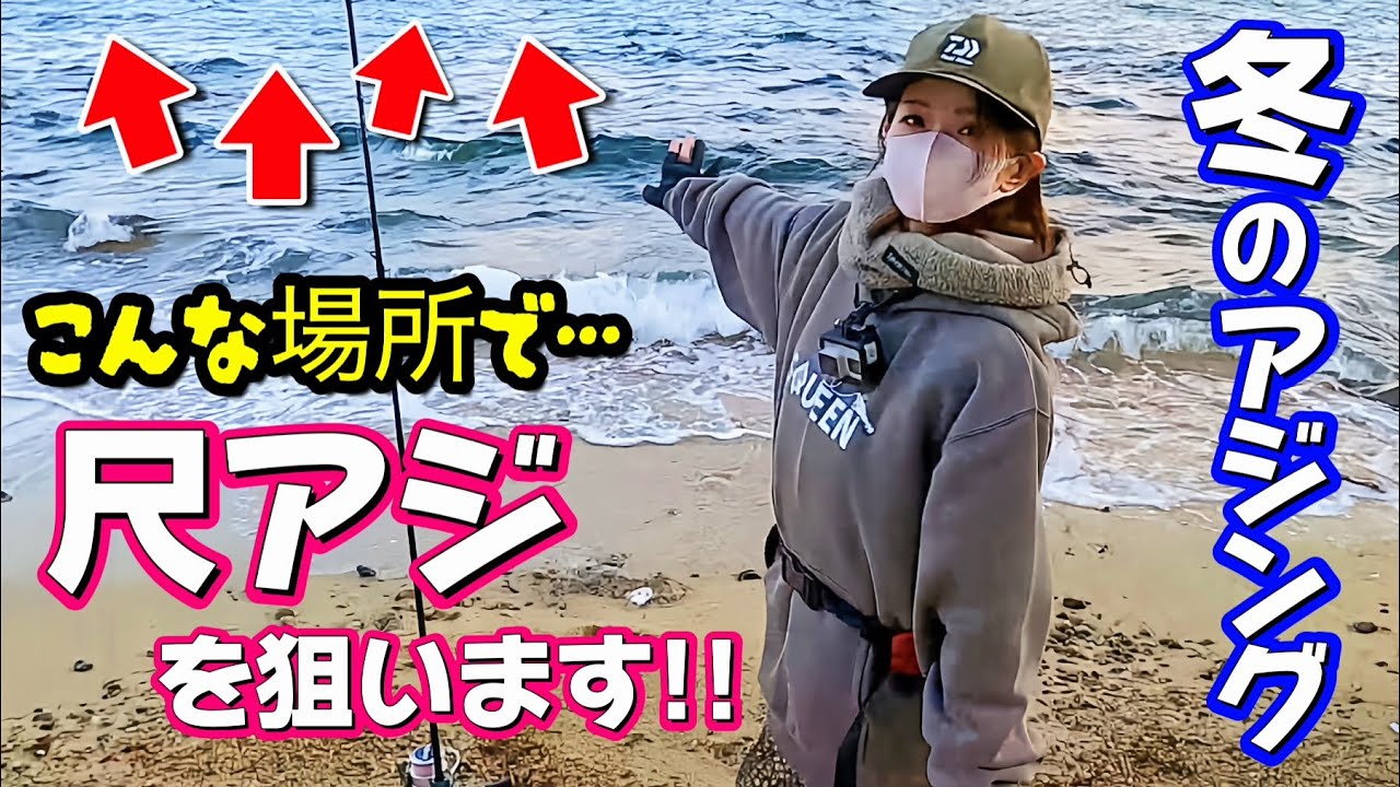 【アジング】尺アジ狙い!! サーフでこの仕掛けを投げてみました♪