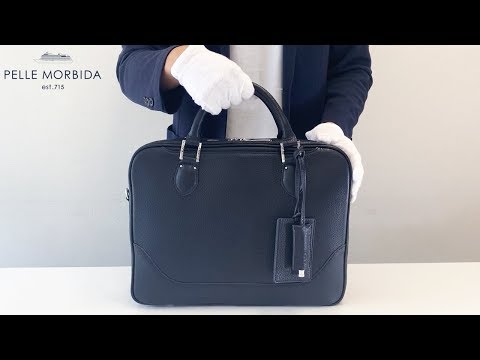 ペッレモルビダ メイデンヴォヤージュ ブリーフケース ネイビー　シボ革　2室 ペッレモルビダ メイデンヴォヤージュ ブリーフケース ネイビー