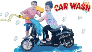 Pretend play car wash station and showing responsibility ||| Kids Video ||| Nanaz Channel