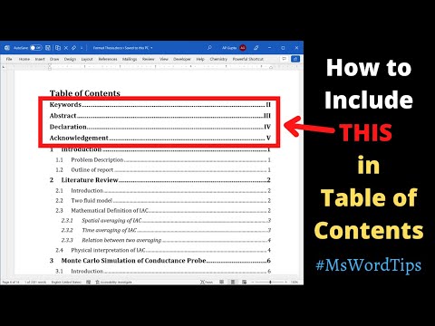 How to add section/heading before Table of Contents into Table of Contents [2022]