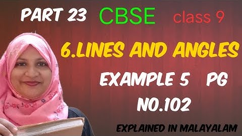 chapter 6 Lines and angles Example 5 CBSE maths class 9 in Malayalam
